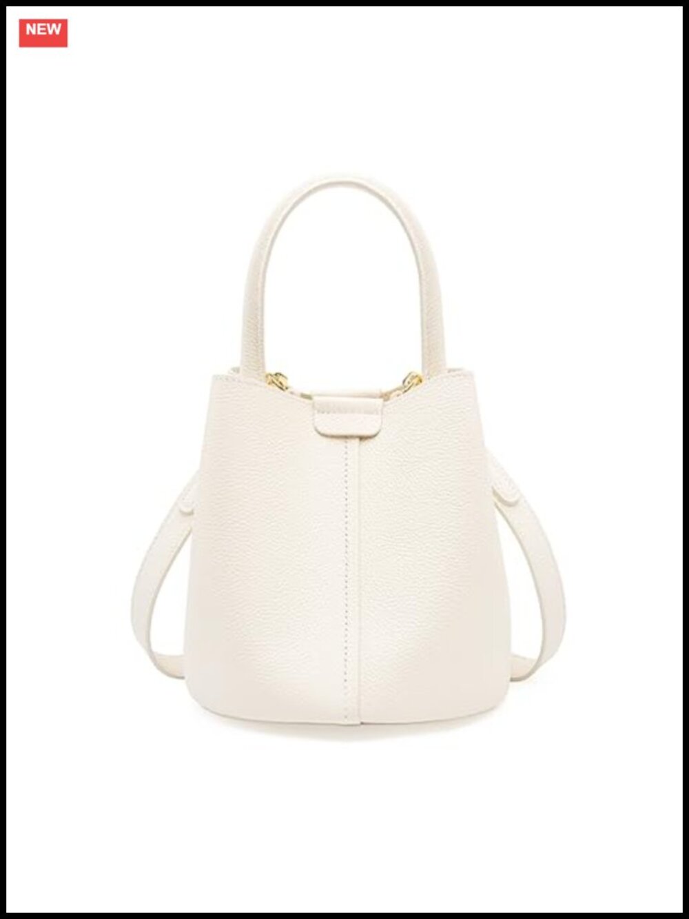 Genuine Leather Bucket Bag Crossbody Shoulder Top Handle 3-in-1 Purse